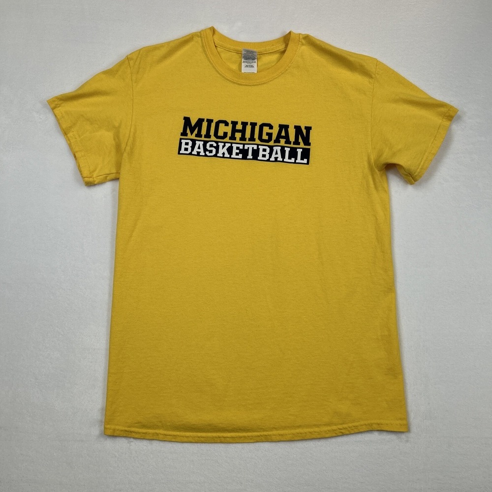 Michigan Wolverines Shirt Adult Medium Yellow Blue Basketball University Mens